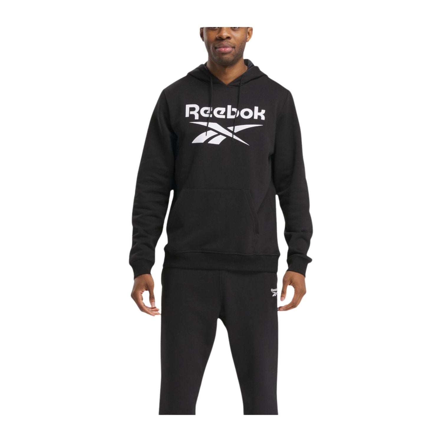 SUDADERA CON GORRO CASUAL NEGRO REEBOK HOMBRE-3