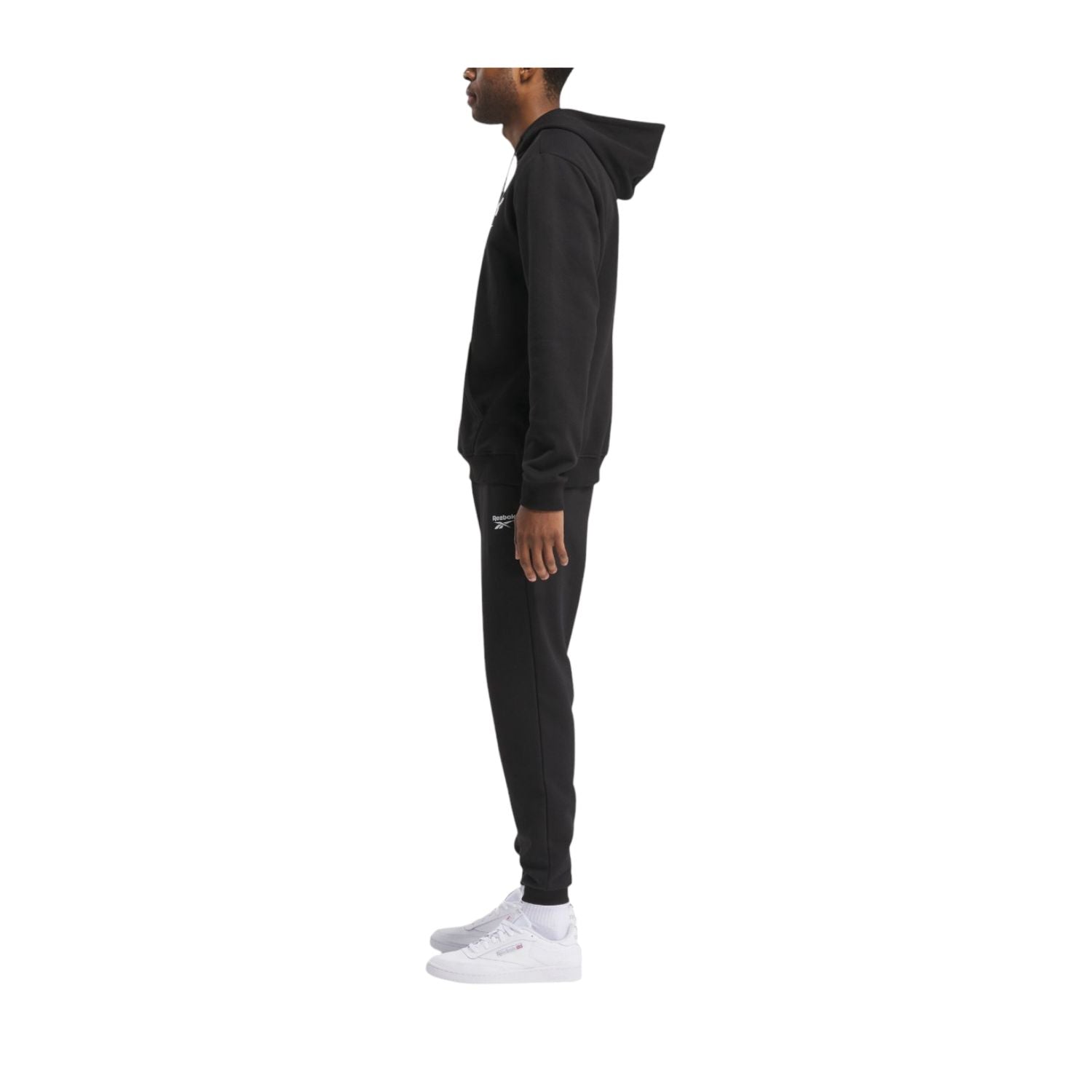 SUDADERA CON GORRO CASUAL NEGRO REEBOK HOMBRE-5