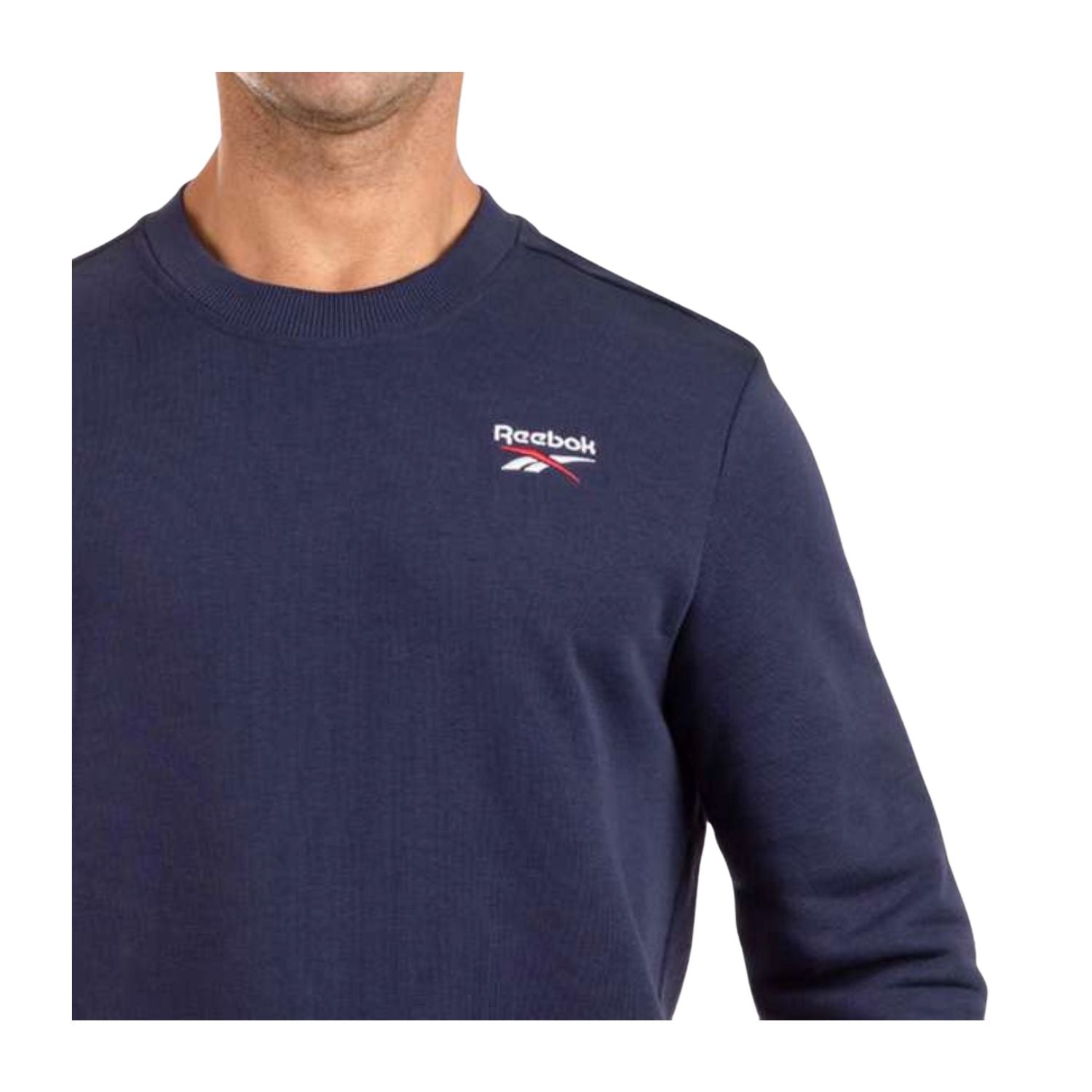 SUDADERA SIN GORRO CASUAL AZUL REEBOK HOMBRE