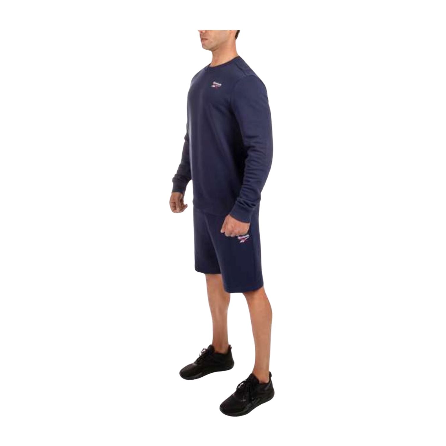 SUDADERA SIN GORRO CASUAL AZUL REEBOK HOMBRE
