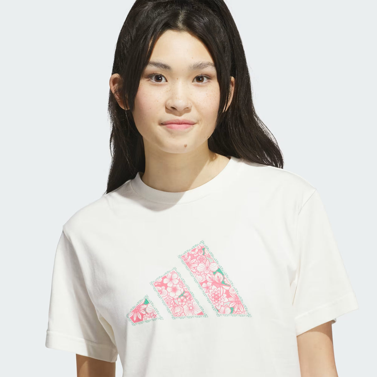 PLAYERA CASUAL BLANCO ADIDAS MUJER-2