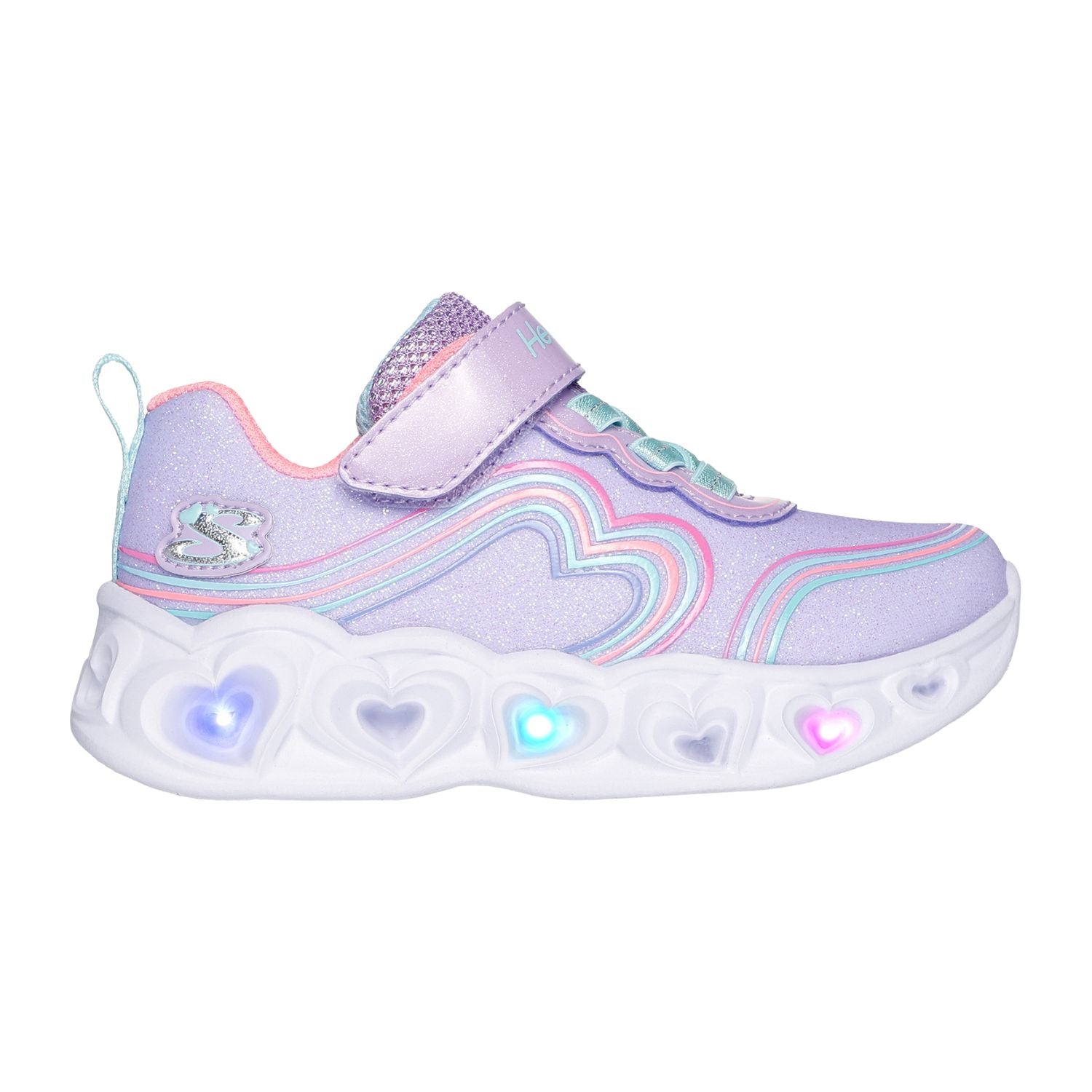 SLIP ON VELCRO CASUAL SKECHERS HEART LIGHTS NIÑO-1