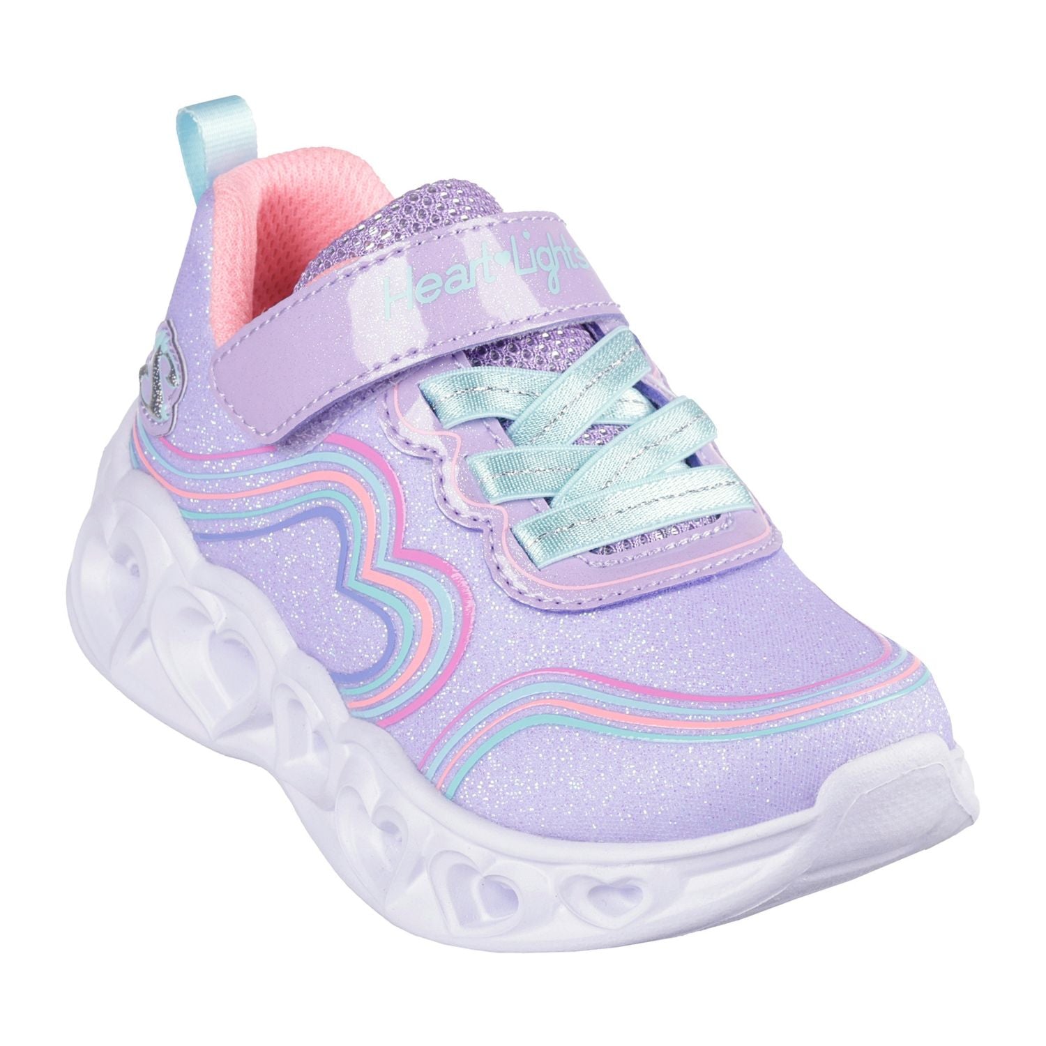 SLIP ON VELCRO CASUAL SKECHERS HEART LIGHTS NIÑO-3
