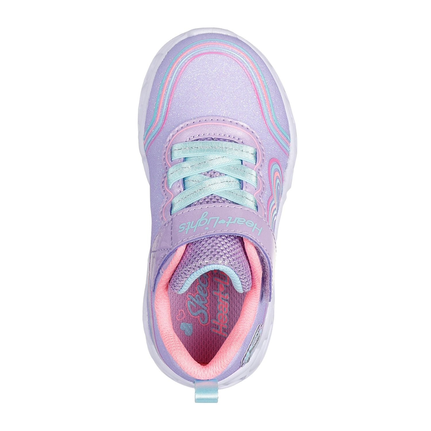 SLIP ON VELCRO CASUAL SKECHERS HEART LIGHTS NIÑO-5
