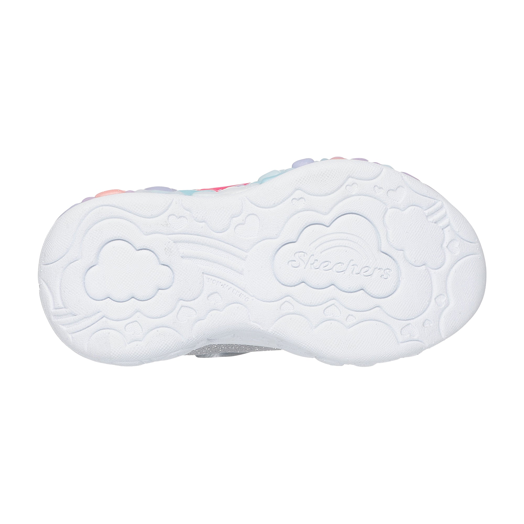 TENIS CASUAL PLATA SKECHERS NIÑO ETERNAL HEART LIGHTS