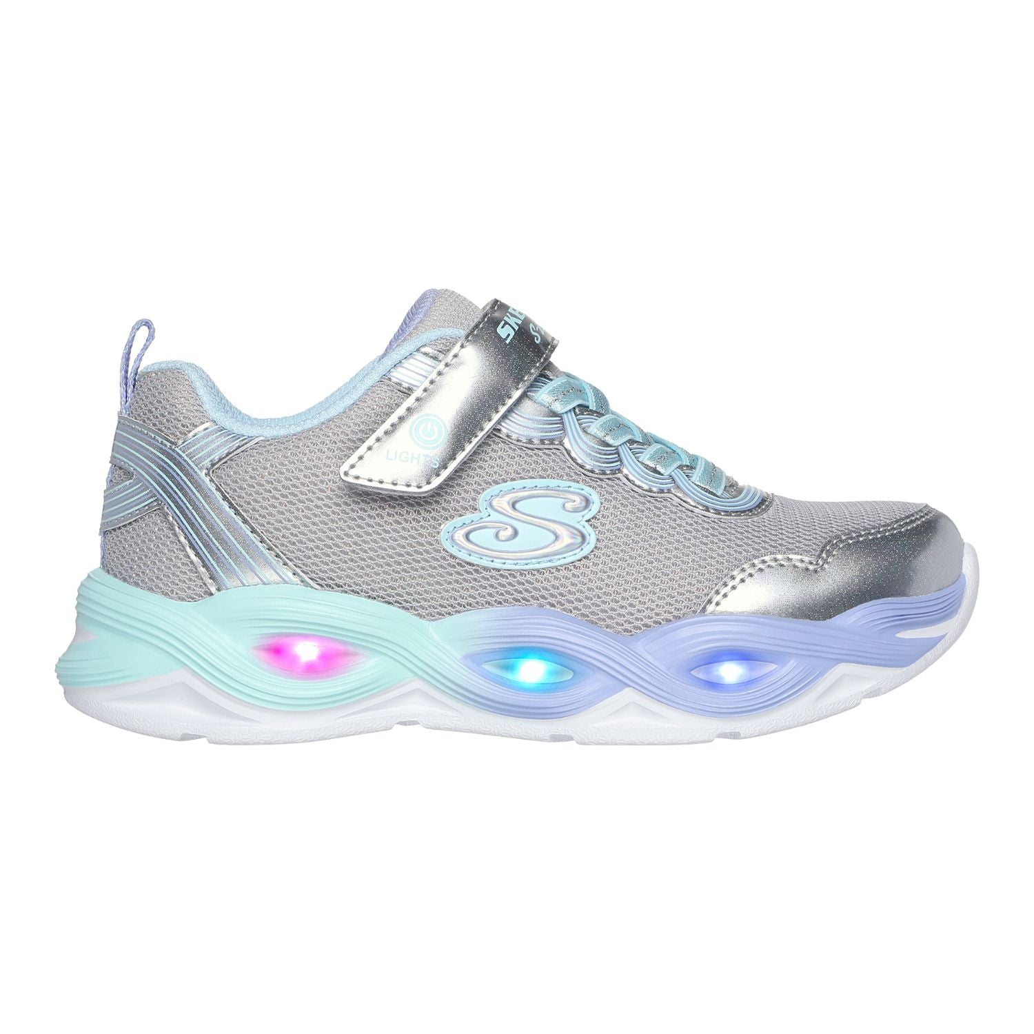SLIP ON VELCRO CASUAL SKECHERS TWISTY GLOW NIÑO-1