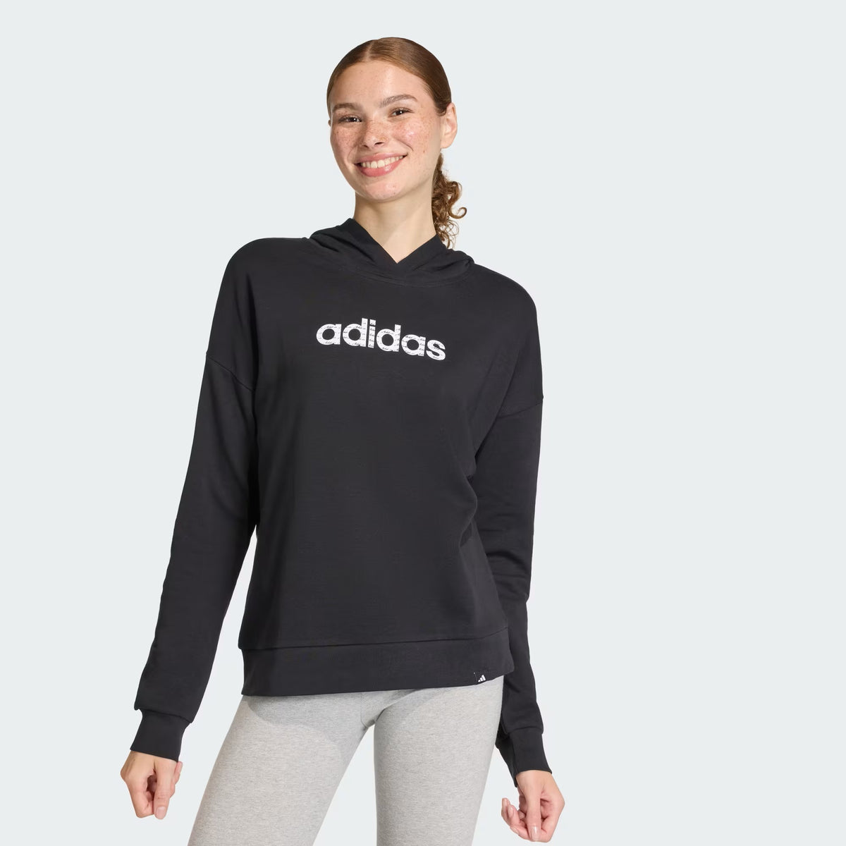 SUDADERA CON GORRO CASUAL NEGRO ADIDAS MUJER-4