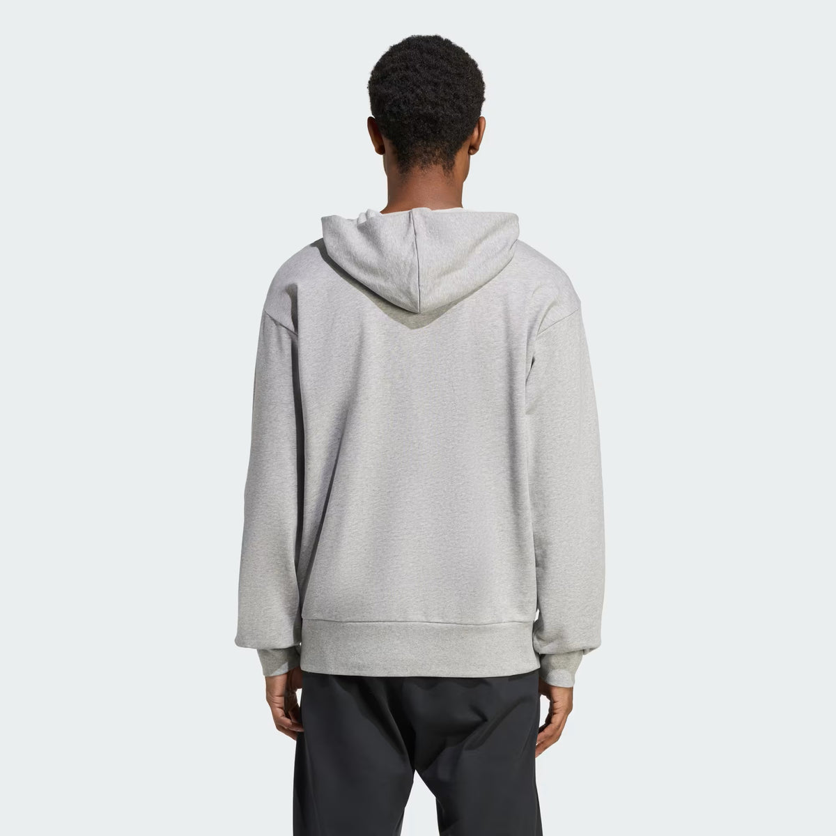 SUDADERA CON GORRO CASUAL GRIS ADIDAS HOMBRE-5