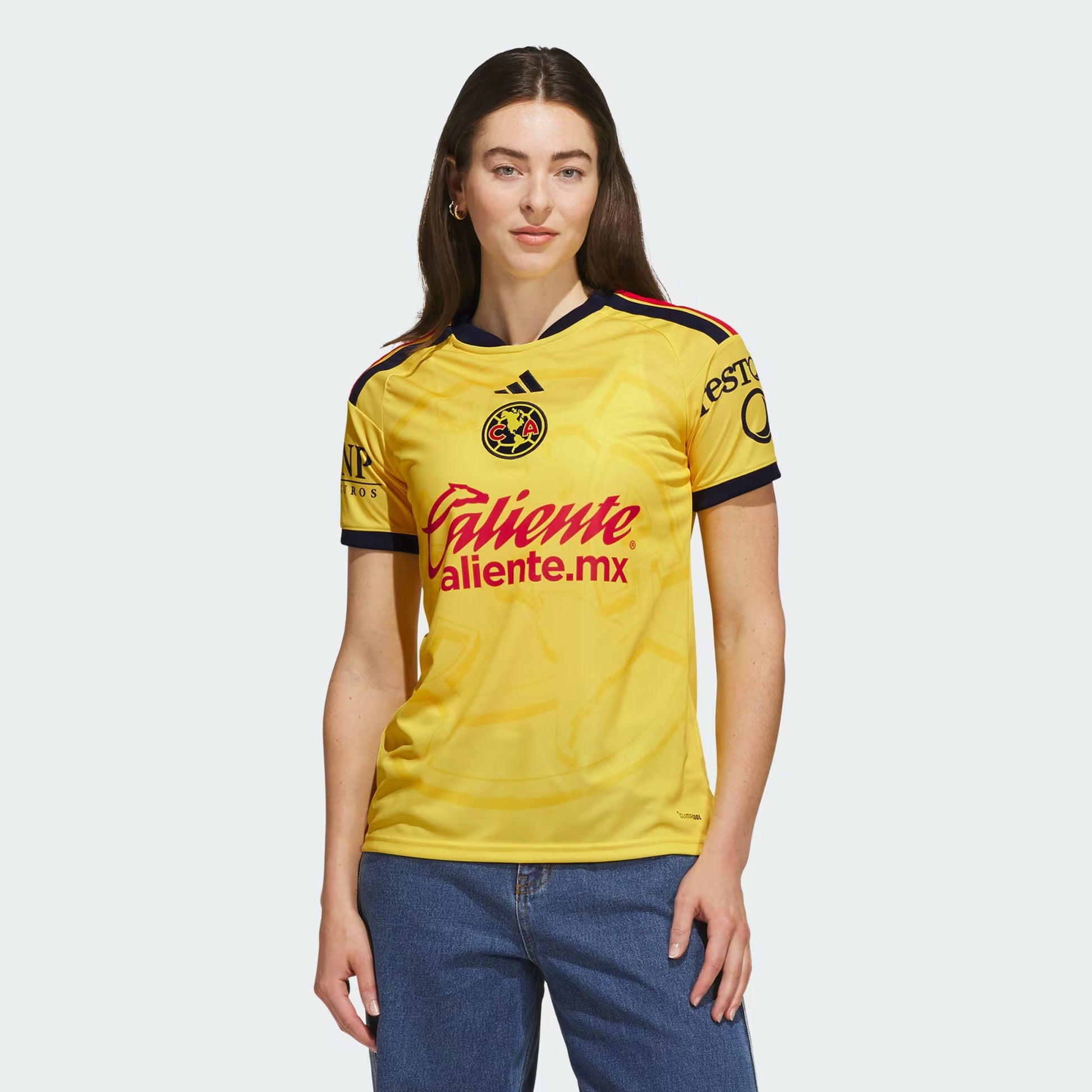 PLAYERA FUTBOL AMARILLO ADIDAS MUJER-5