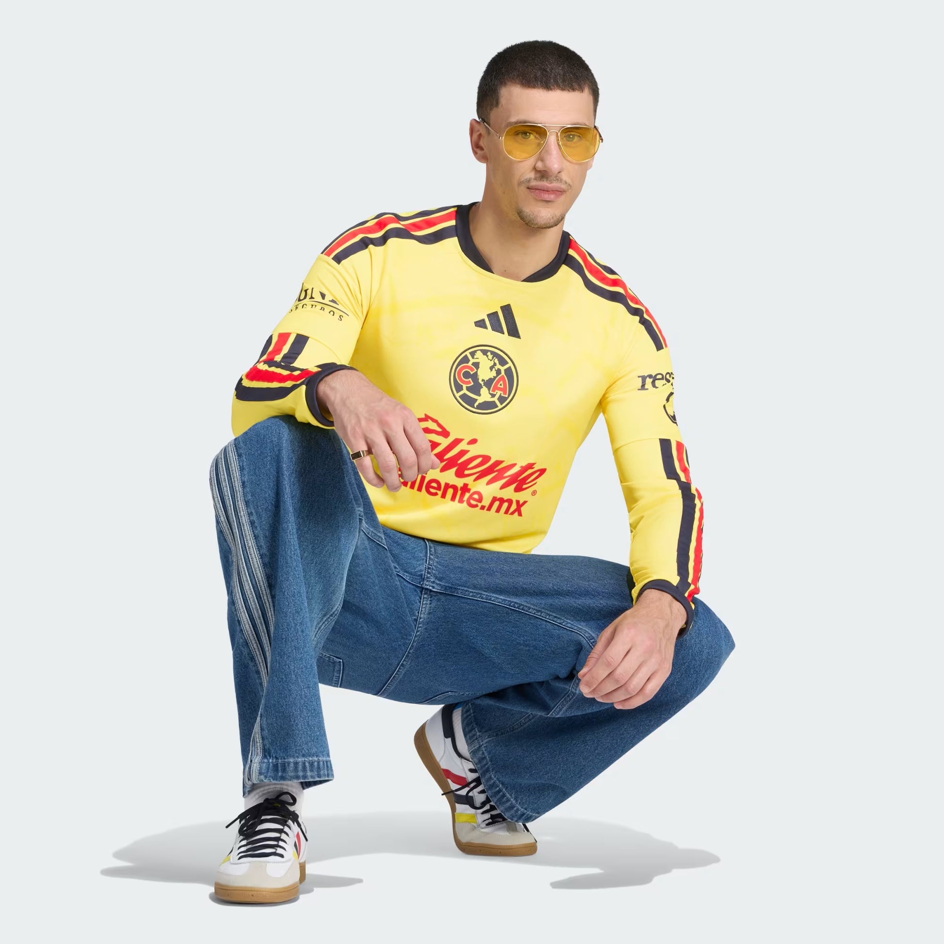 PLAYERA FUTBOL AMARILLO ADIDAS HOMBRE-6