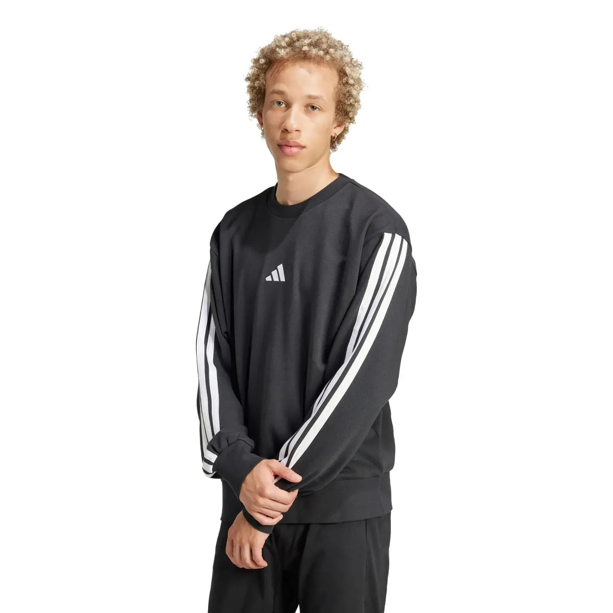SUDADERA SIN GORRO CASUAL NEGRO ADIDAS HOMBRE-6