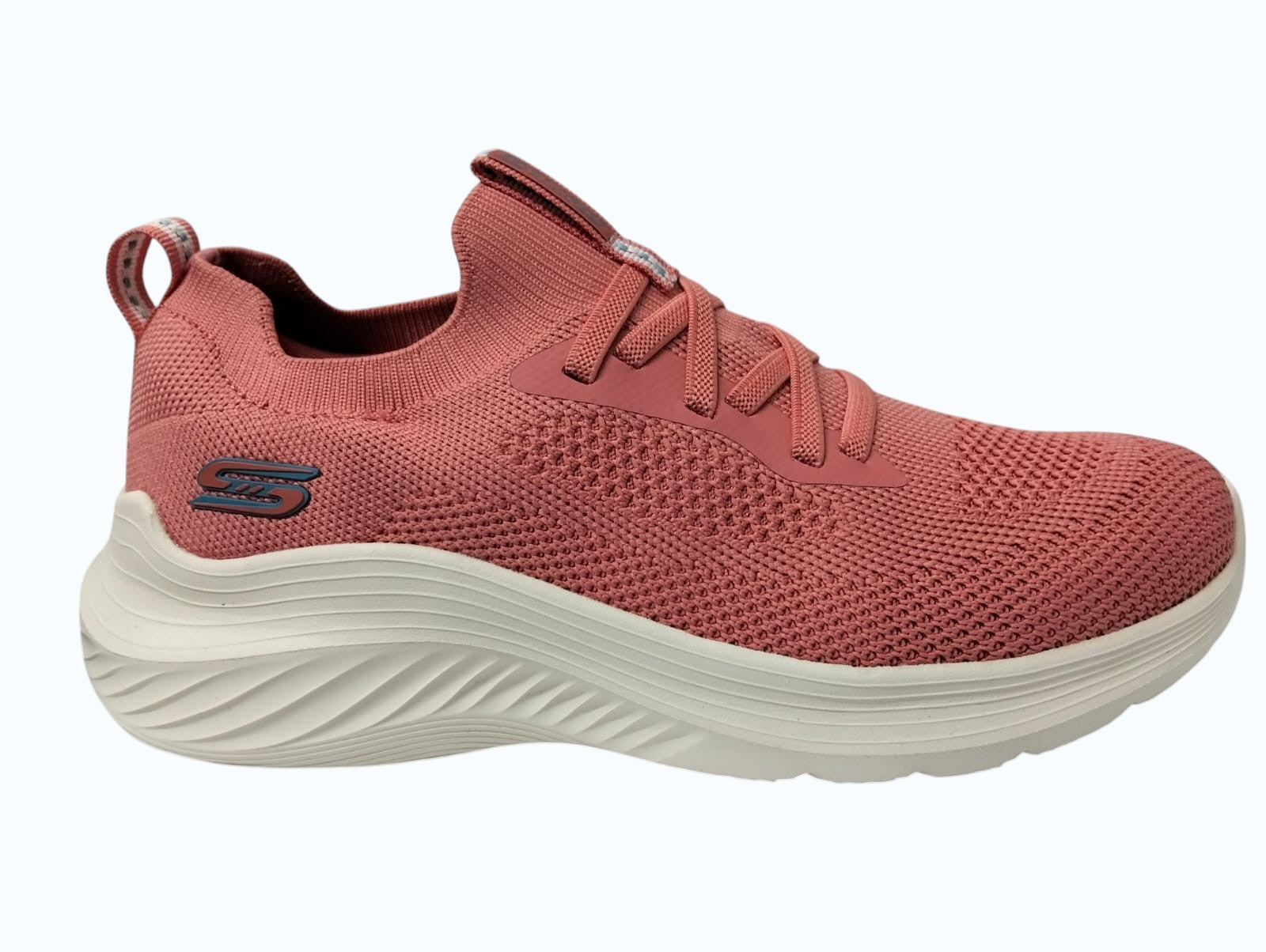 TENIS CASUAL ROJO SKECHERS MUJER BOBS SQUAD WAVES