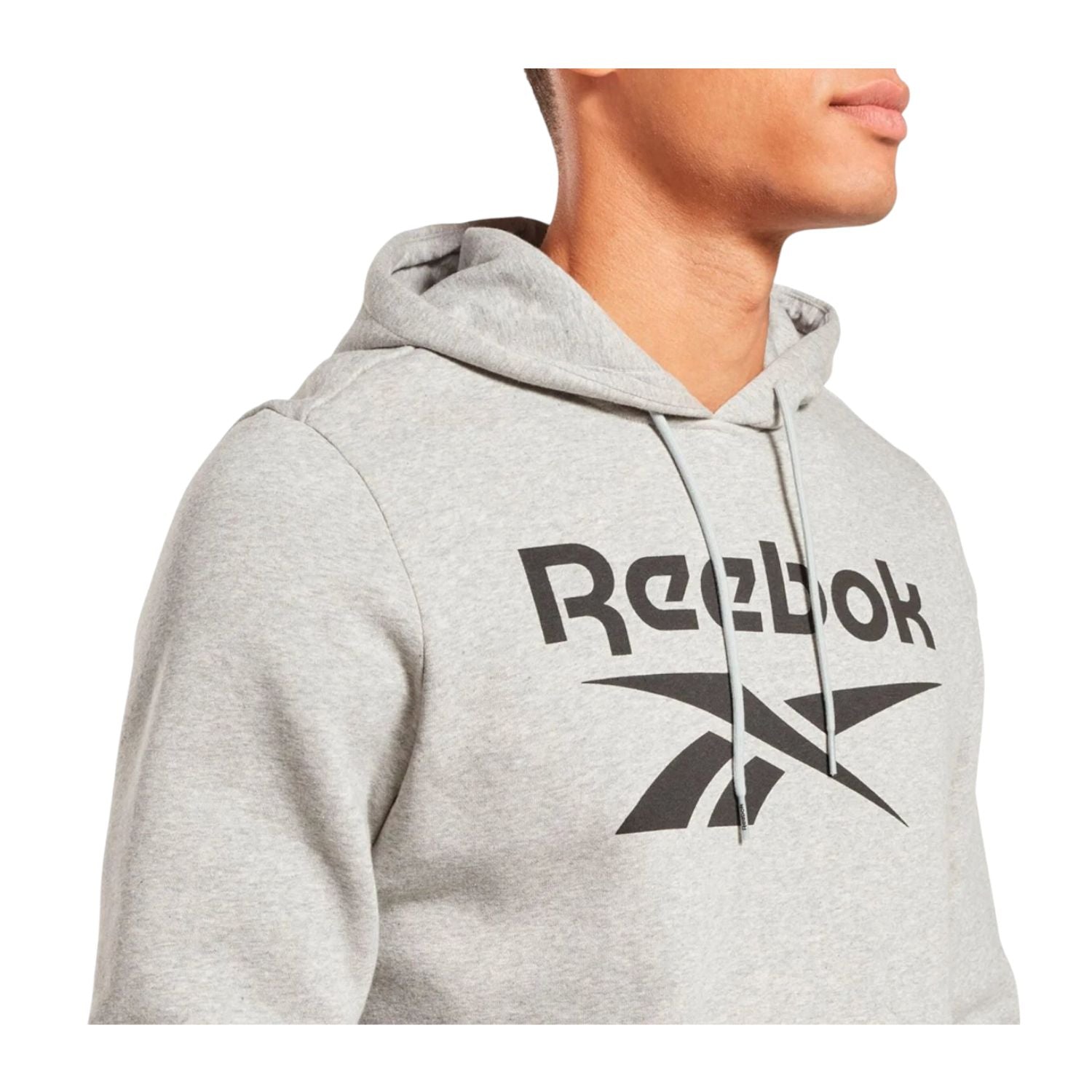 SUDADERA CON GORRO CASUAL GRIS REEBOK HOMBRE