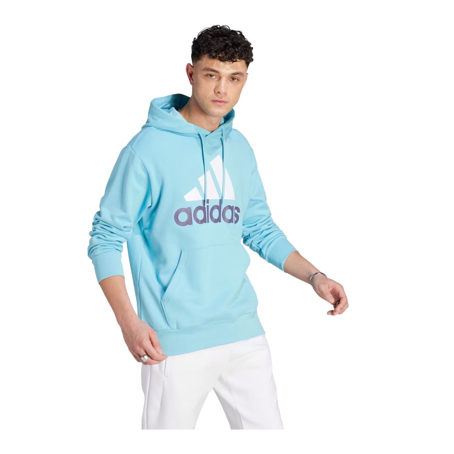 SUDADERA CON GORRO CASUAL AZUL ADIDAS HOMBRE