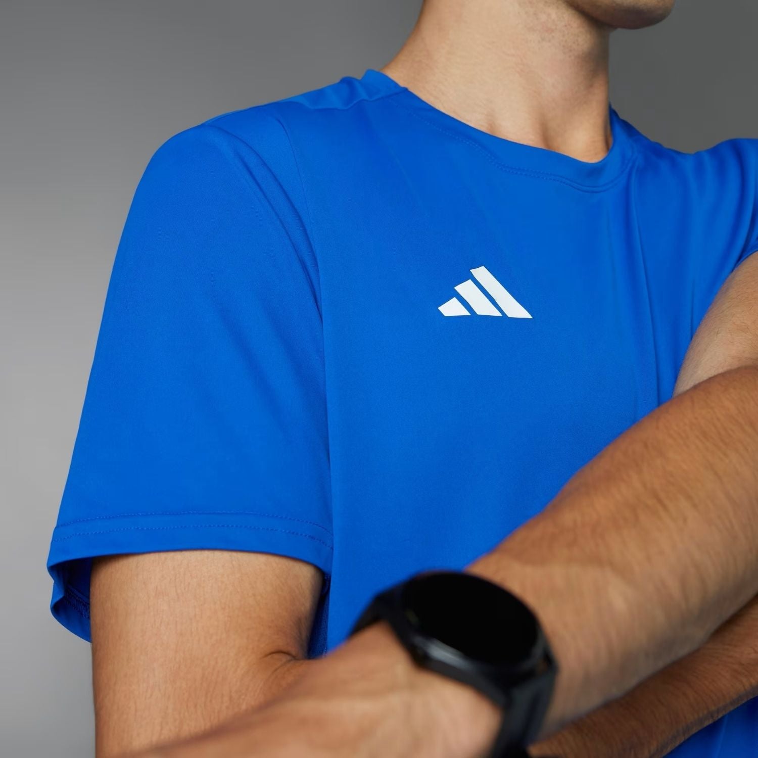 PLAYERA CORRER AZUL ADIDAS HOMBRE