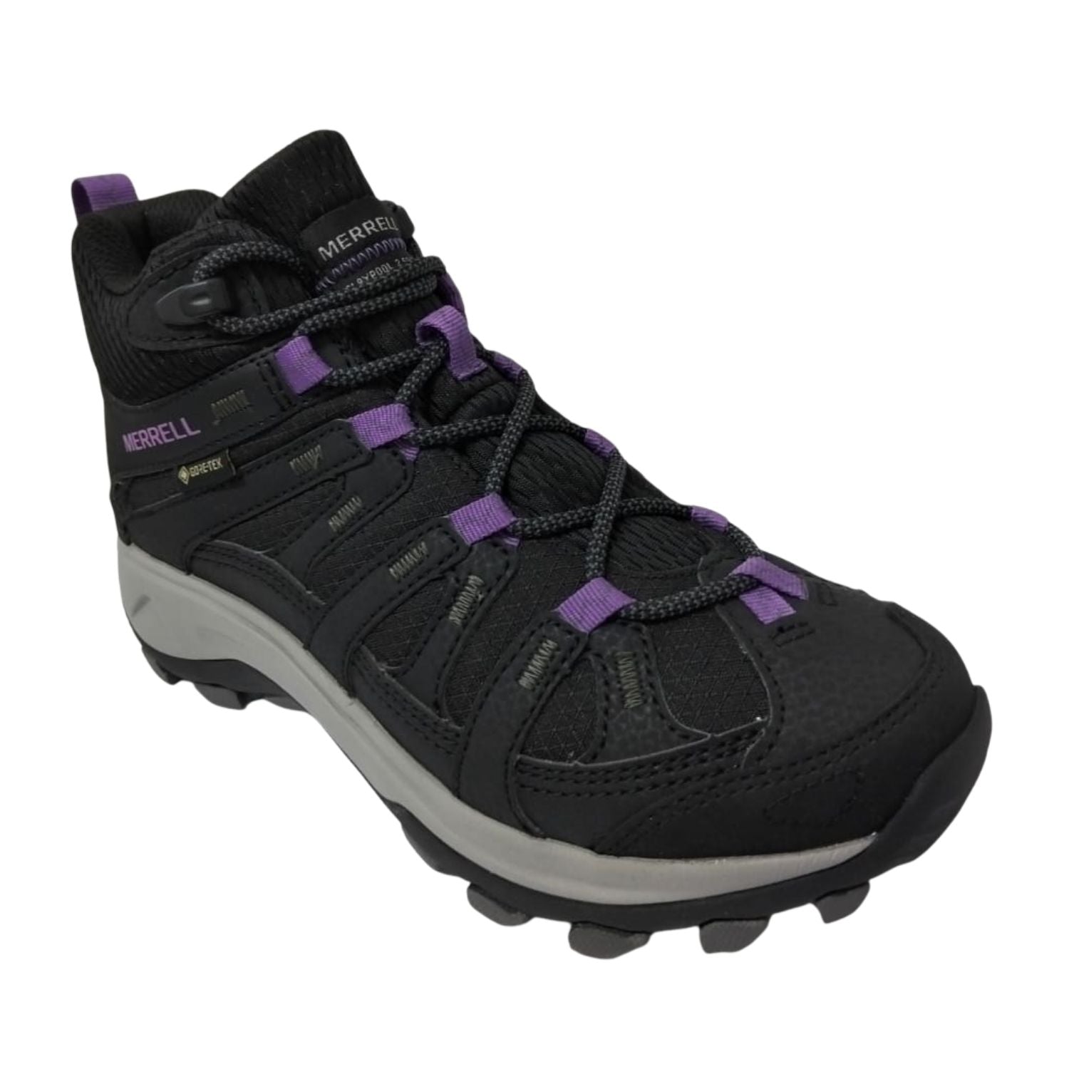 BOTAS SENDERISMO MERRELL BLACK/DEWBERRY SYNTHETIC MUJER-3