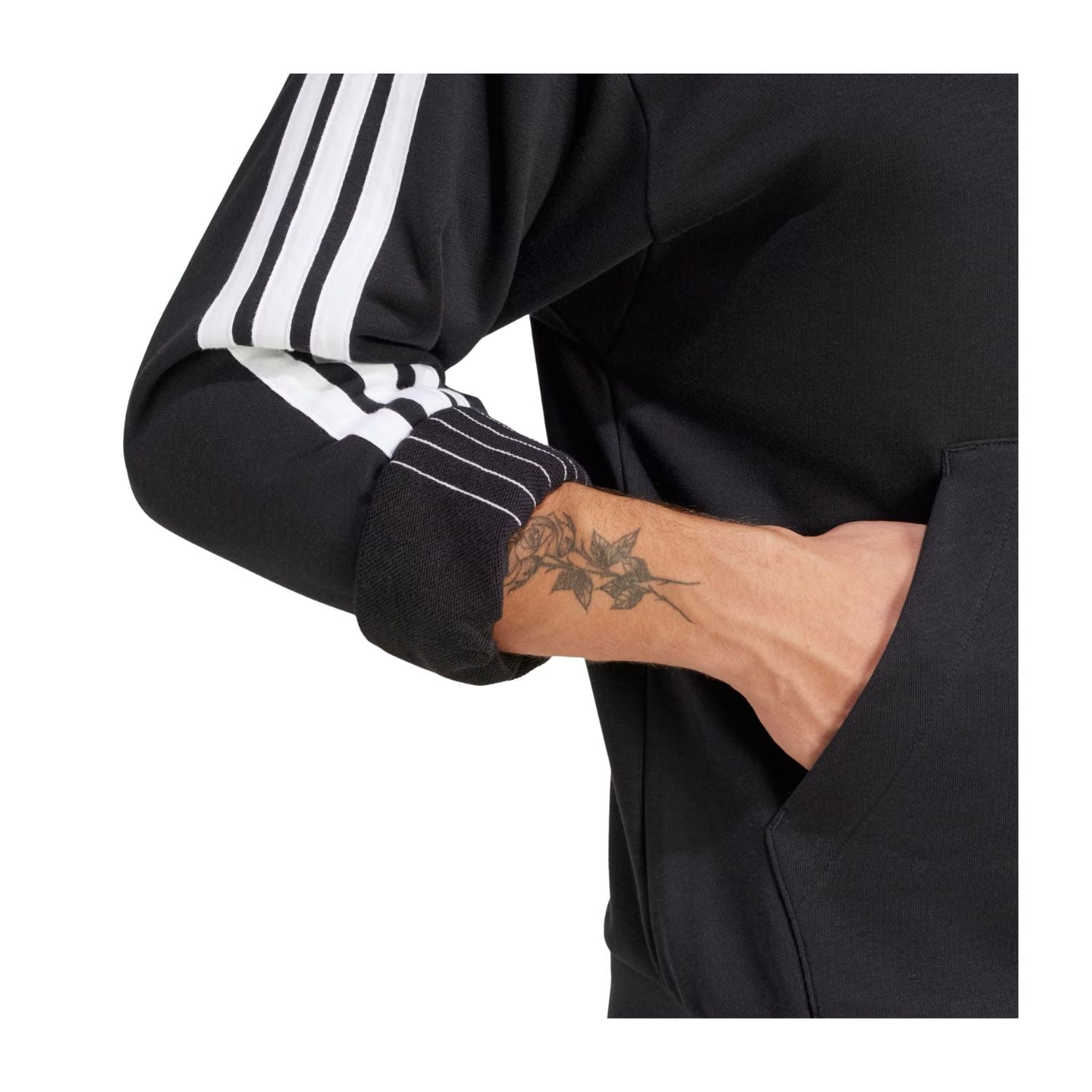 SUDADERA SIN GORRO CASUAL NEGRO ADIDAS HOMBRE