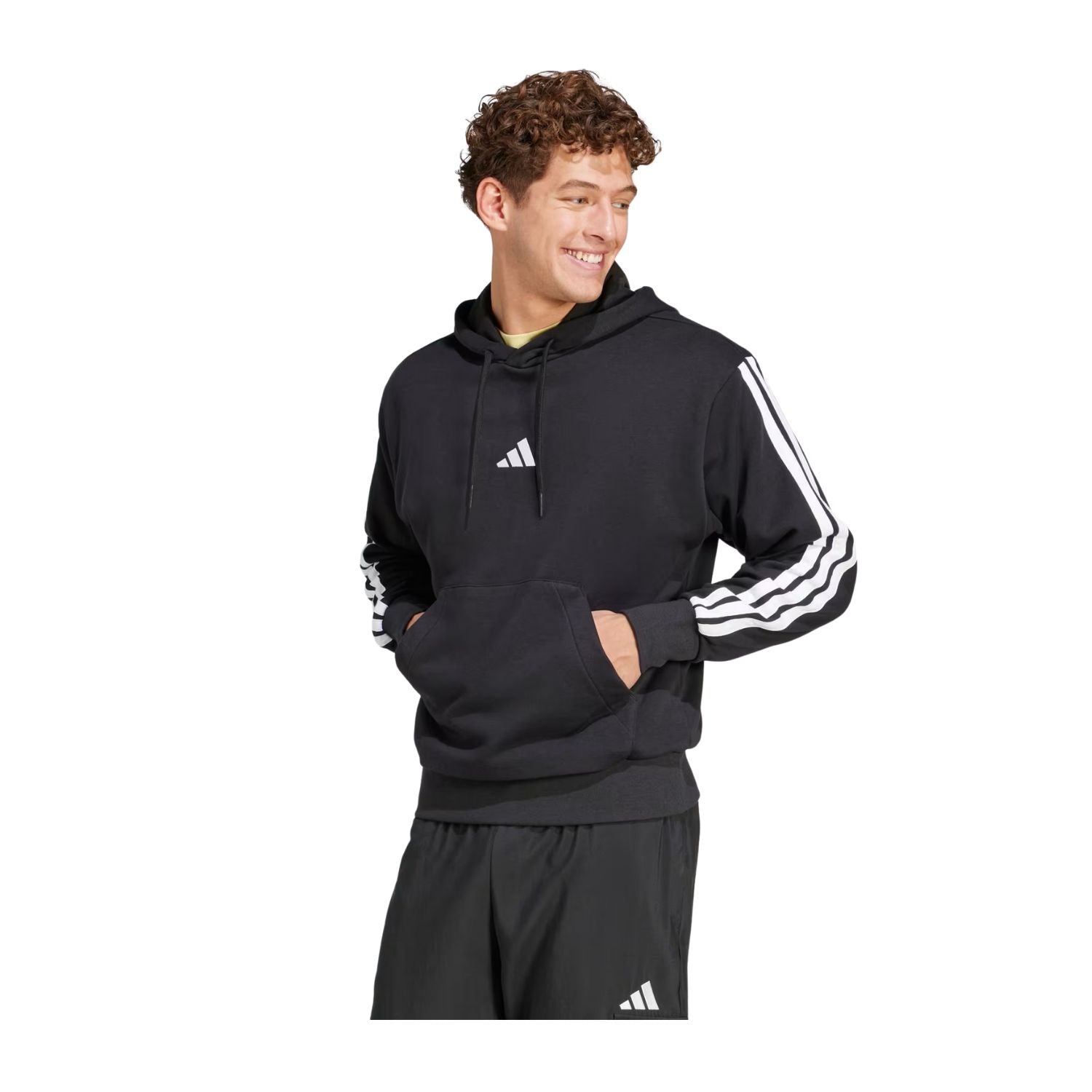 SUDADERA SIN GORRO CASUAL NEGRO ADIDAS HOMBRE
