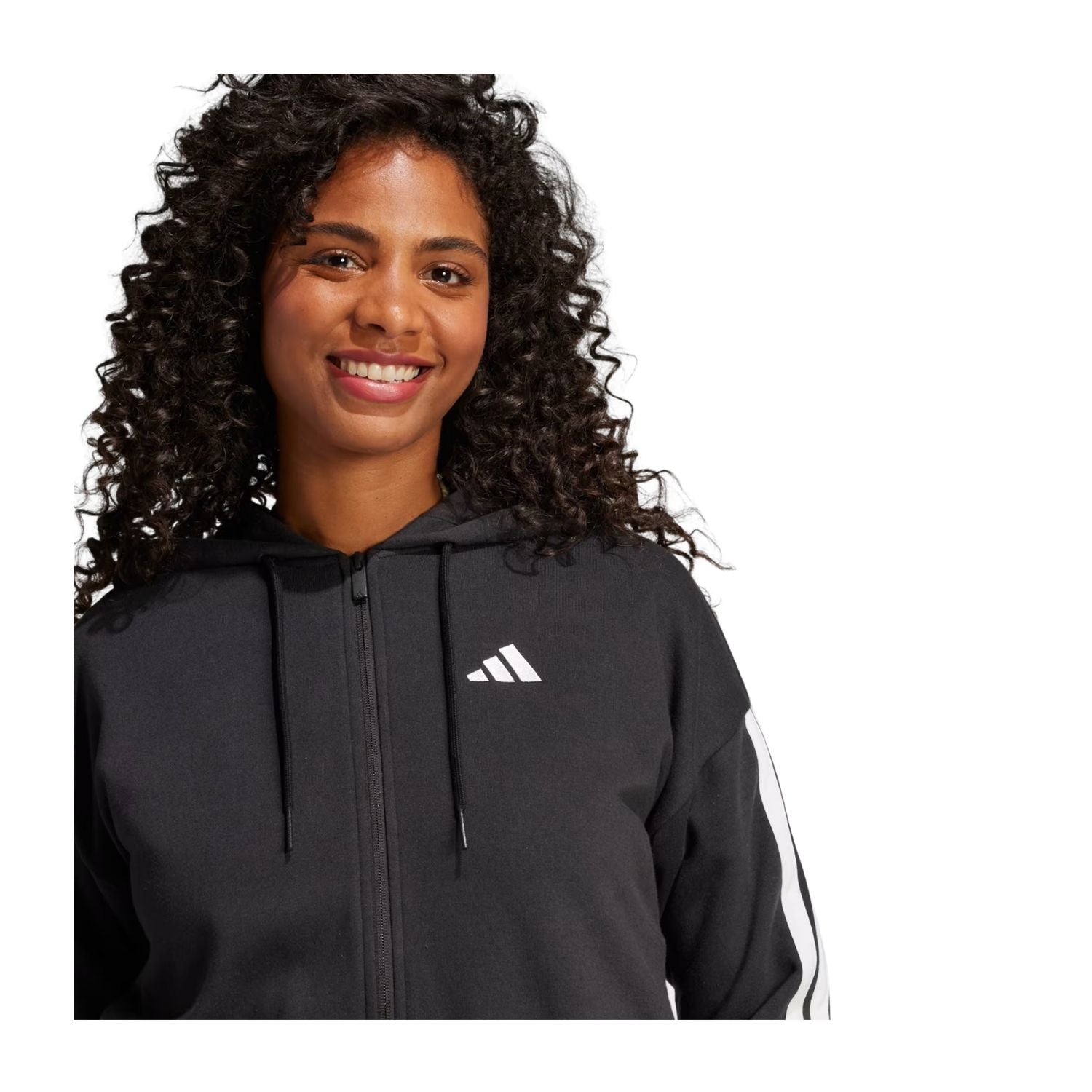 SUDADERA CON GORRO CASUAL NEGRO ADIDAS MUJER-4