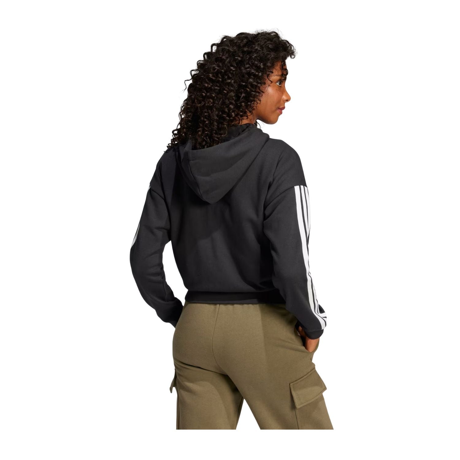SUDADERA CON GORRO CASUAL NEGRO ADIDAS MUJER-6