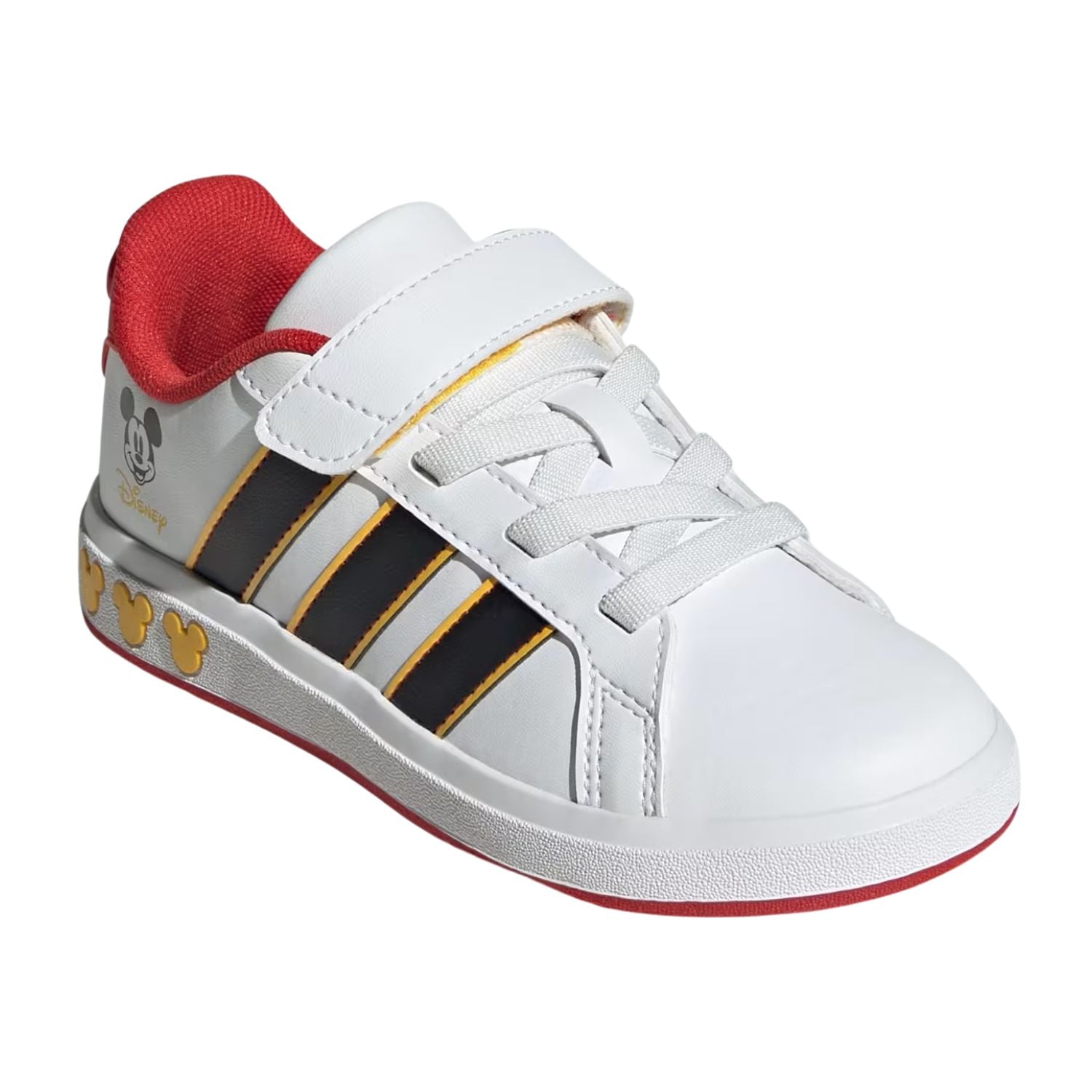 TENIS CASUAL ADIDAS GRAND COURT MICKEY CON AGUJETAS ELASTICAS NIÑO-3