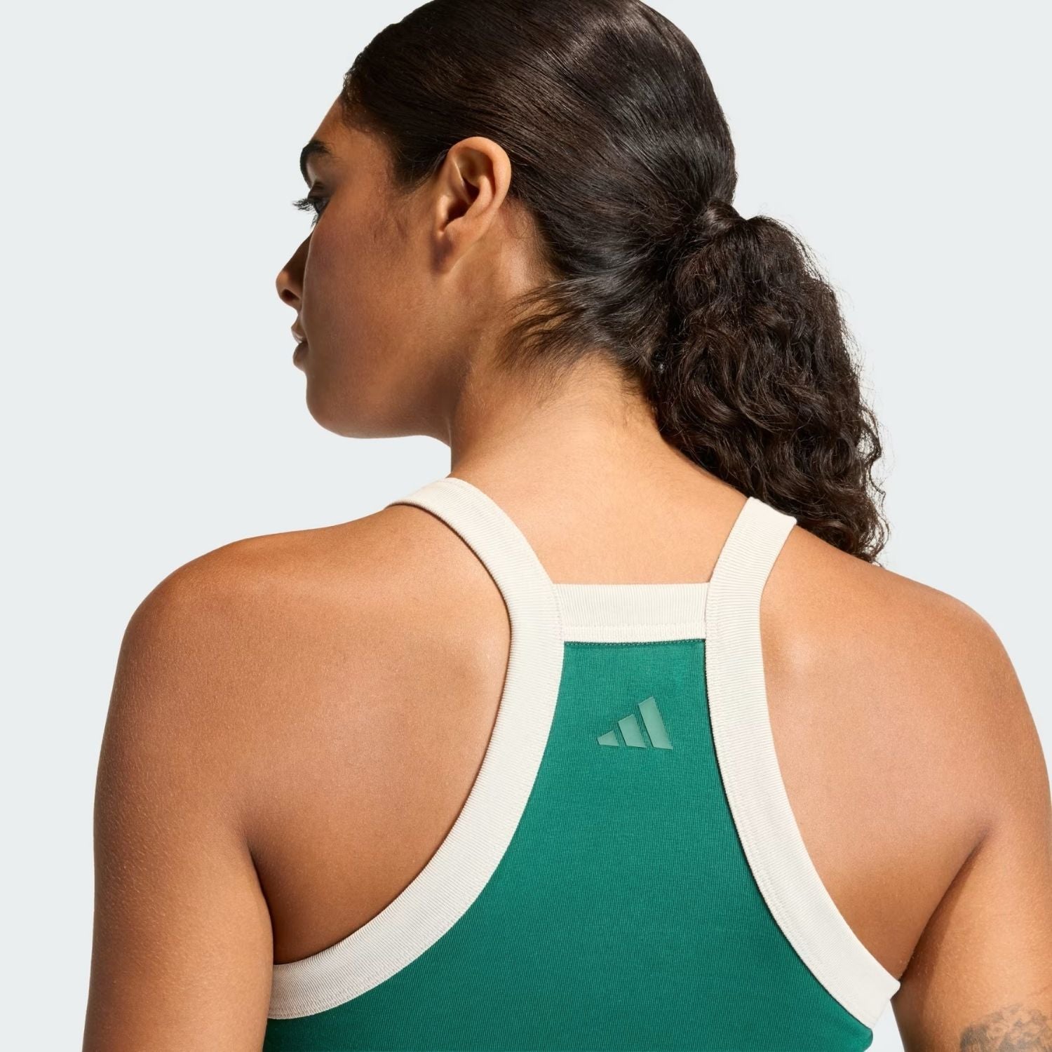 PLAYERA CASUAL VERDE ADIDAS MUJER-3
