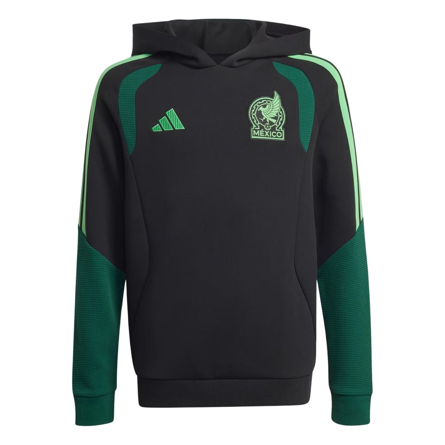 SUDADERA CON GORRO FUTBOL NEGRO ADIDAS NIÑO-1
