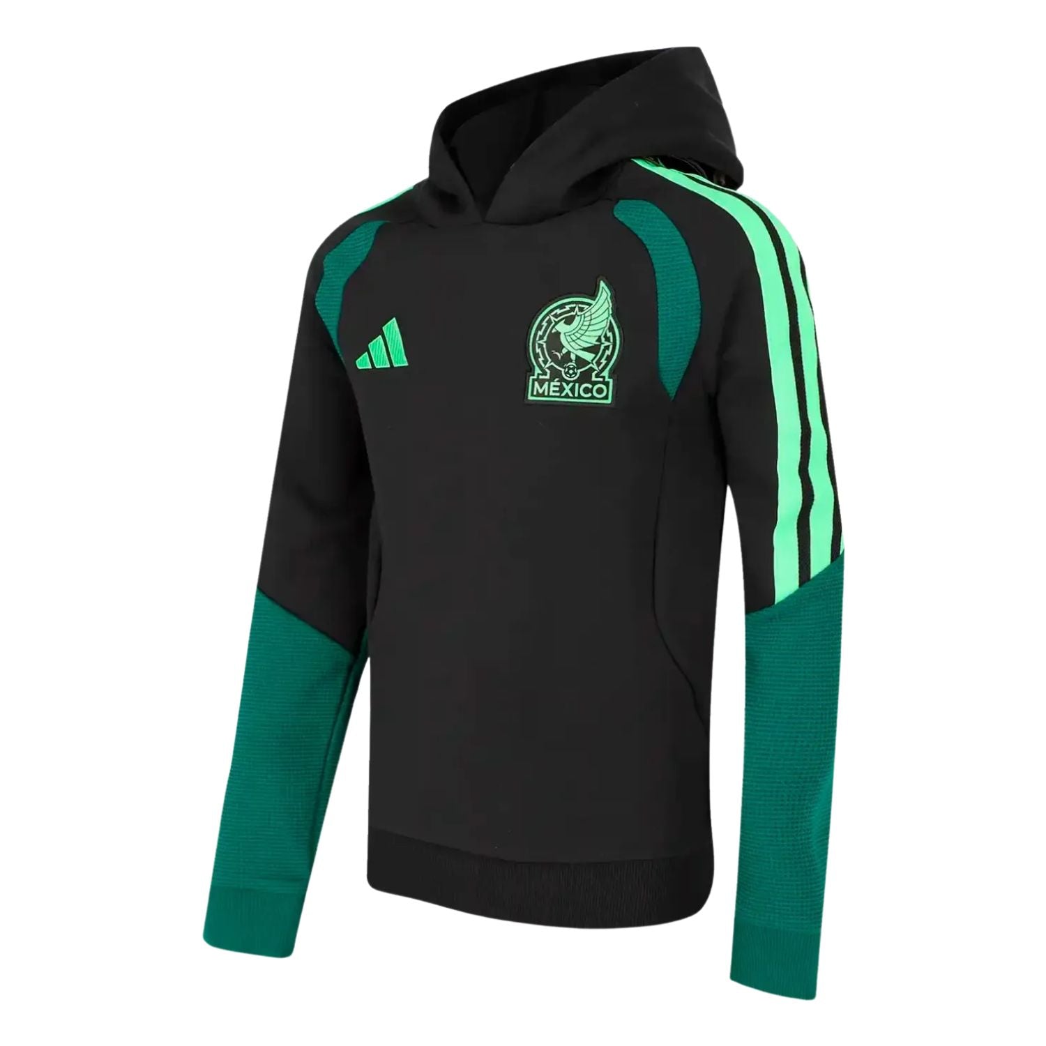 SUDADERA CON GORRO FUTBOL NEGRO ADIDAS NIÑO-2