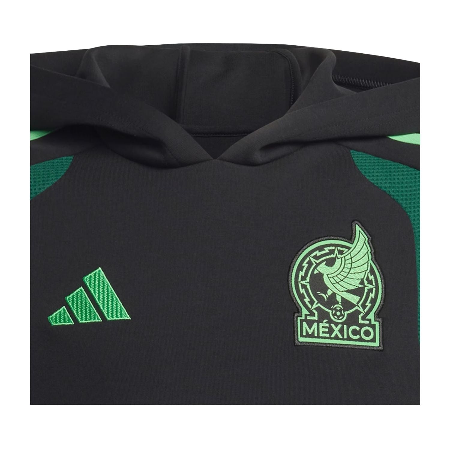 SUDADERA CON GORRO FUTBOL NEGRO ADIDAS NIÑO-4