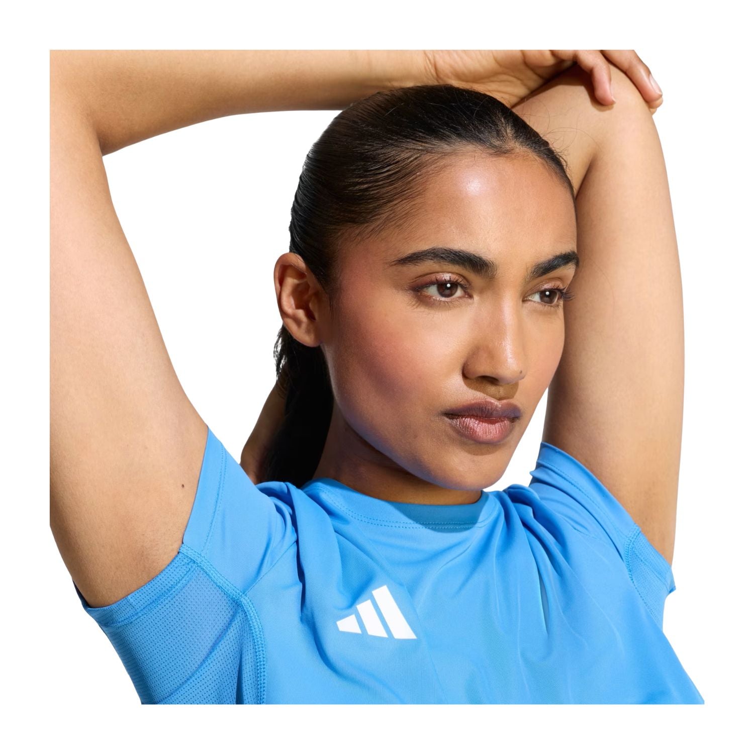 PLAYERA CORRER AZUL ADIDAS MUJER