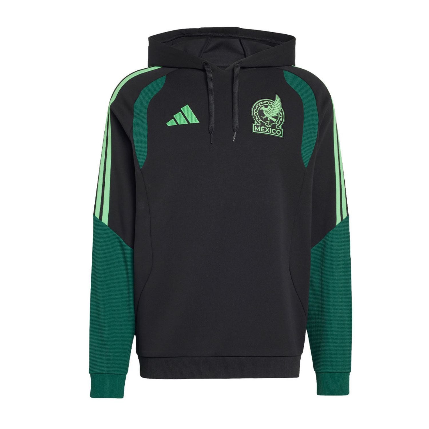 SUDADERA CON GORRO FUTBOL NEGRO ADIDAS HOMBRE