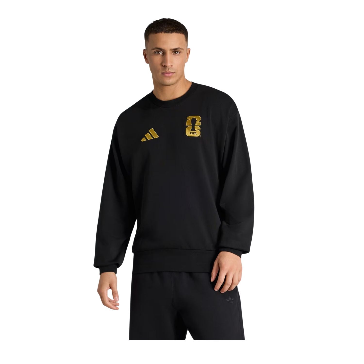 SUDADERA SIN GORRO FUTBOL NEGRO ADIDAS HOMBRE-4