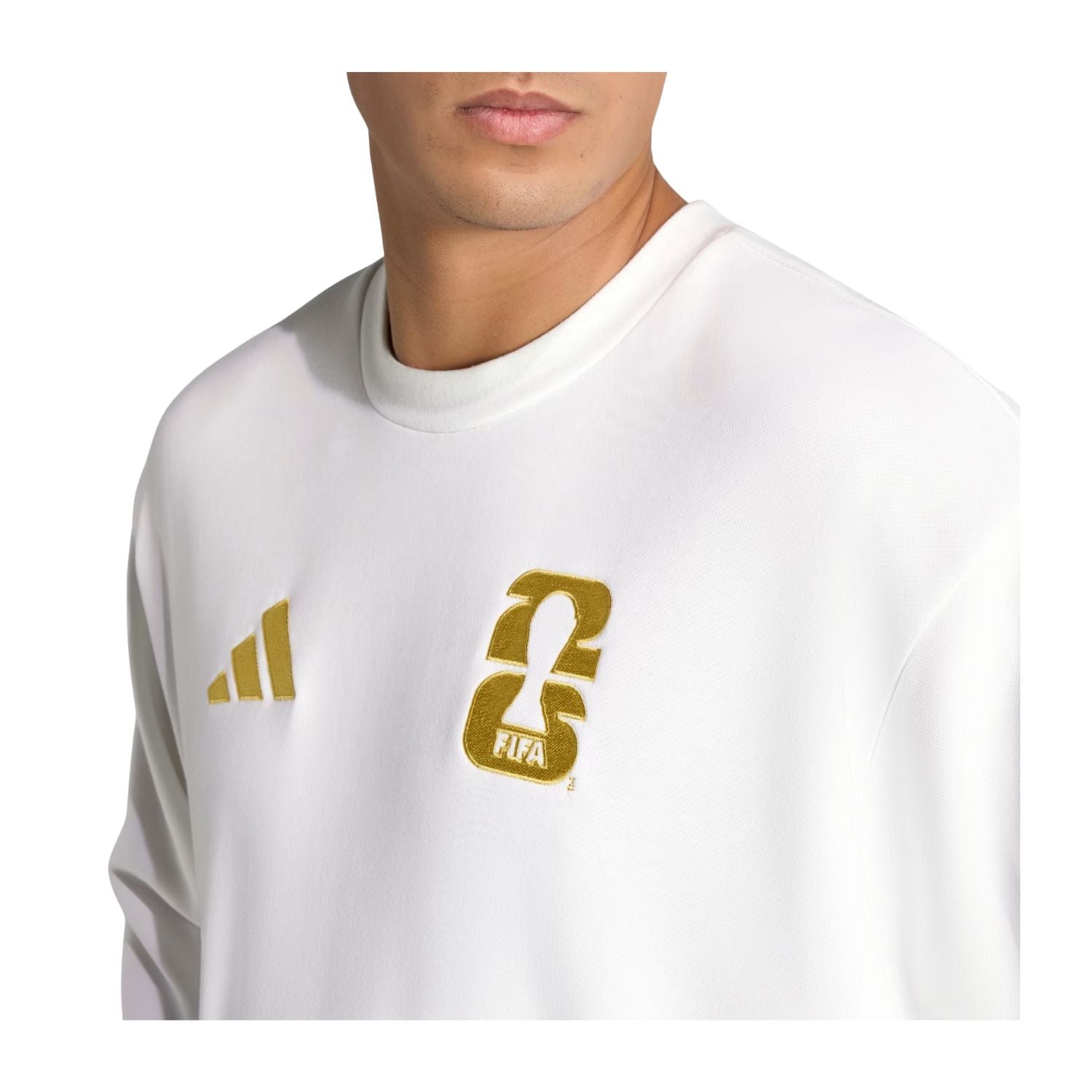 SUDADERA SIN GORRO FUTBOL BLANCO ADIDAS HOMBRE-3
