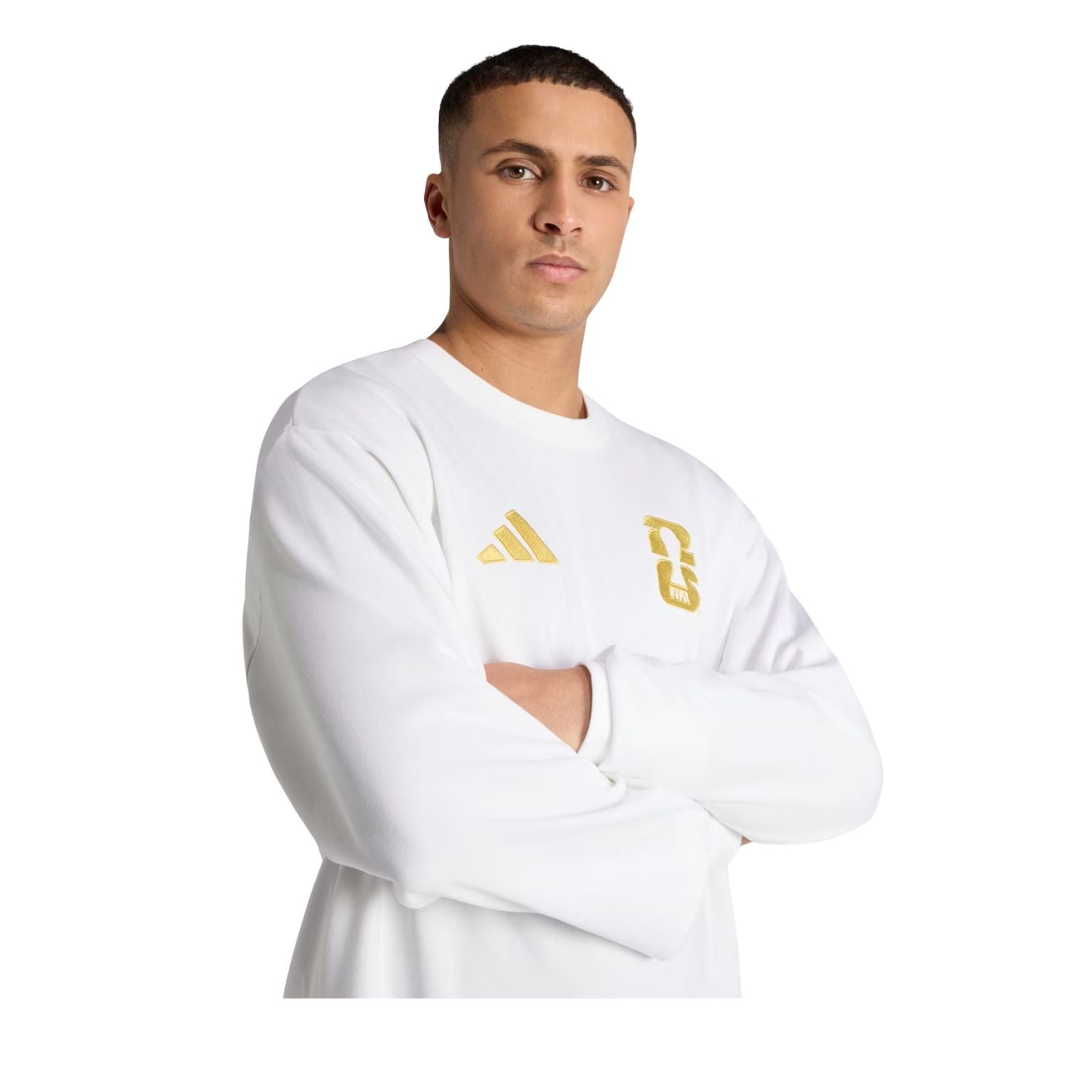 SUDADERA SIN GORRO FUTBOL BLANCO ADIDAS HOMBRE-4
