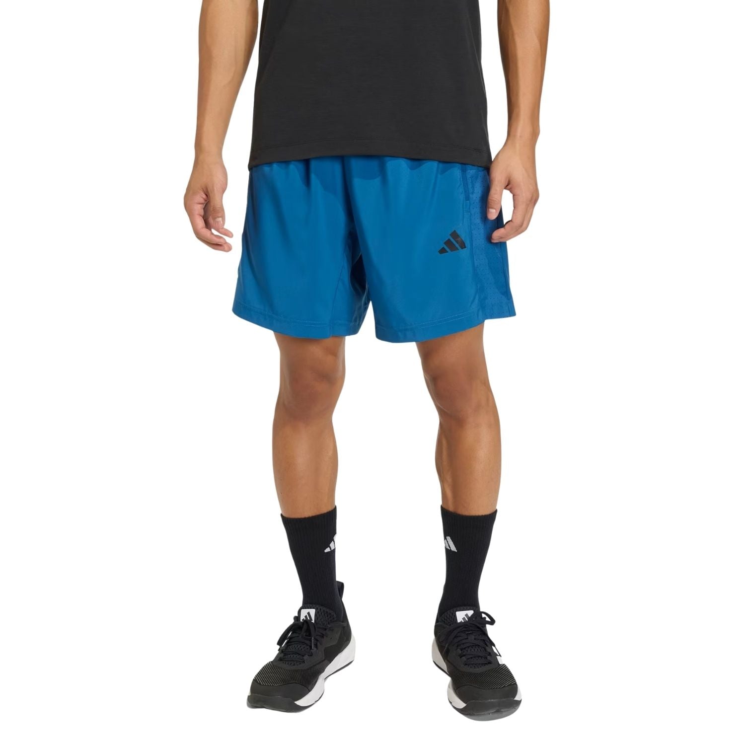 SHORT GYM AZUL ADIDAS HOMBRE