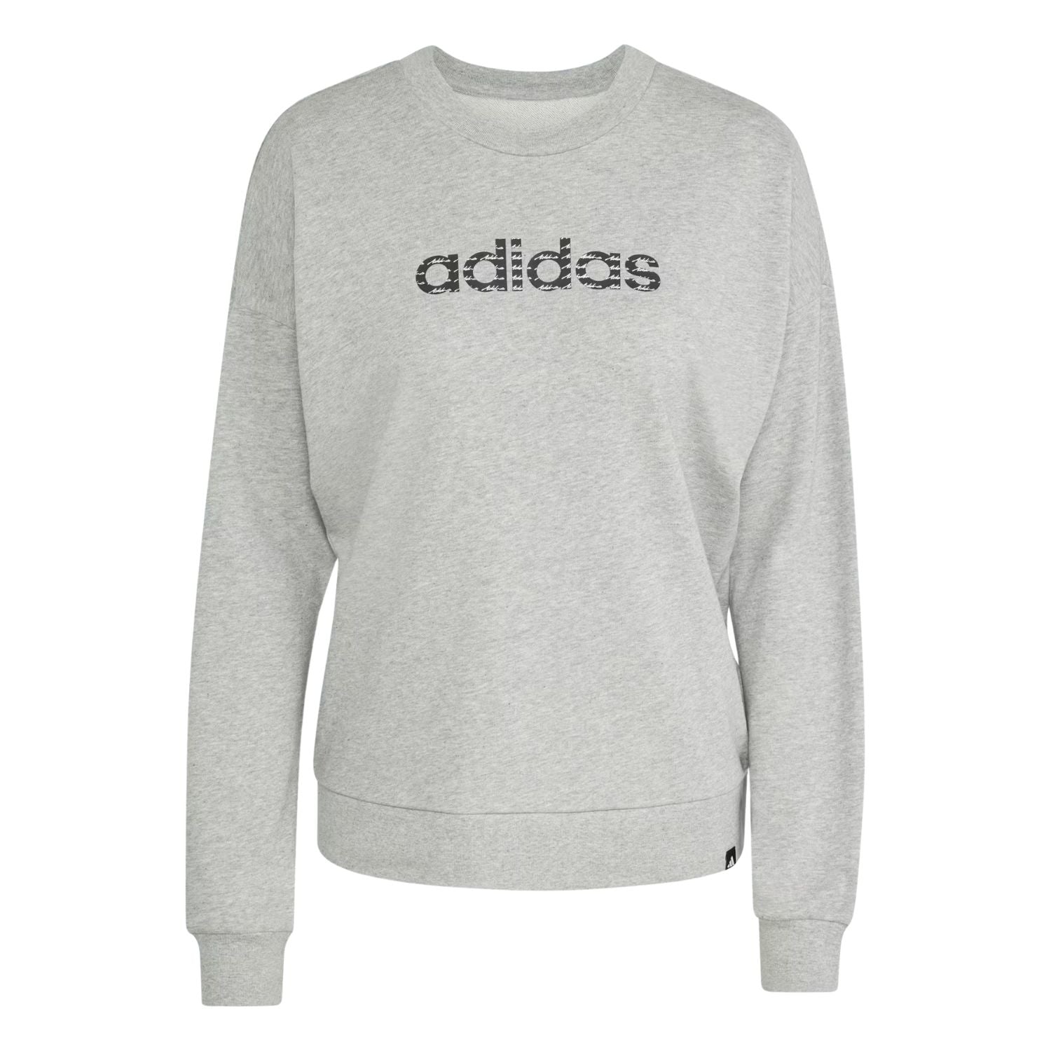 SUDADERA SIN GORRO CASUAL GRIS ADIDAS MUJER