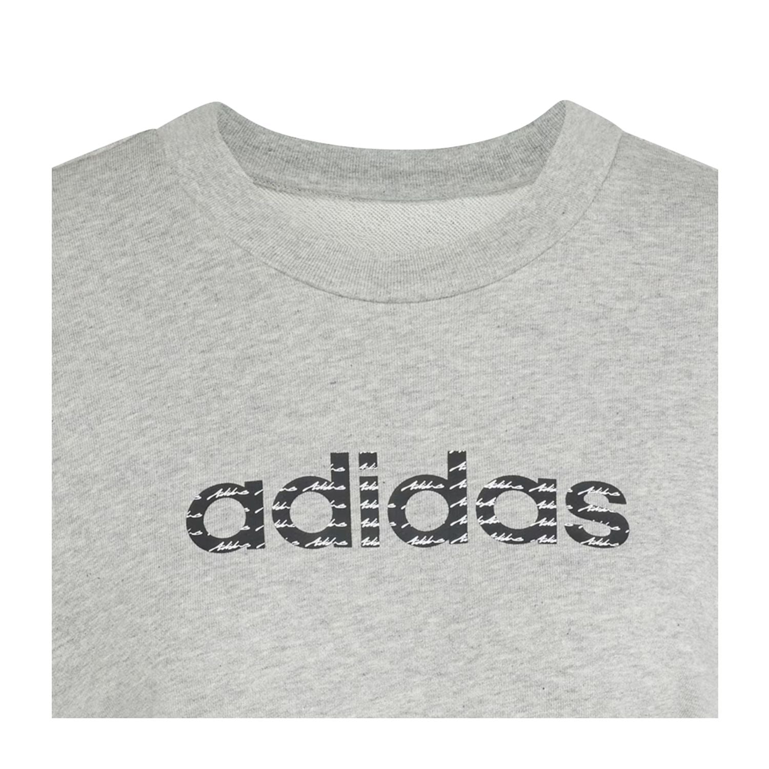 SUDADERA SIN GORRO CASUAL GRIS ADIDAS MUJER-2