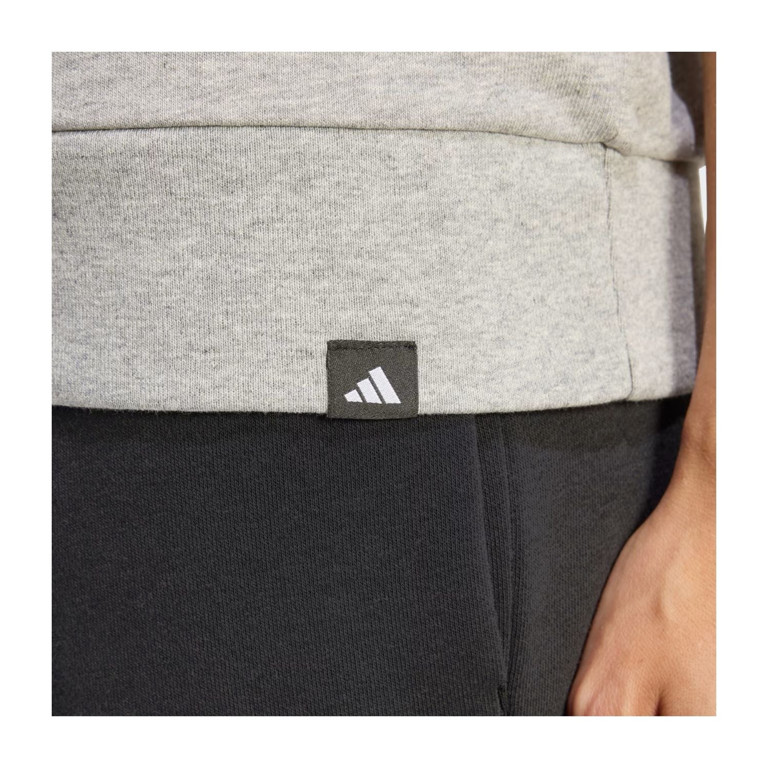 SUDADERA SIN GORRO CASUAL GRIS ADIDAS MUJER-4