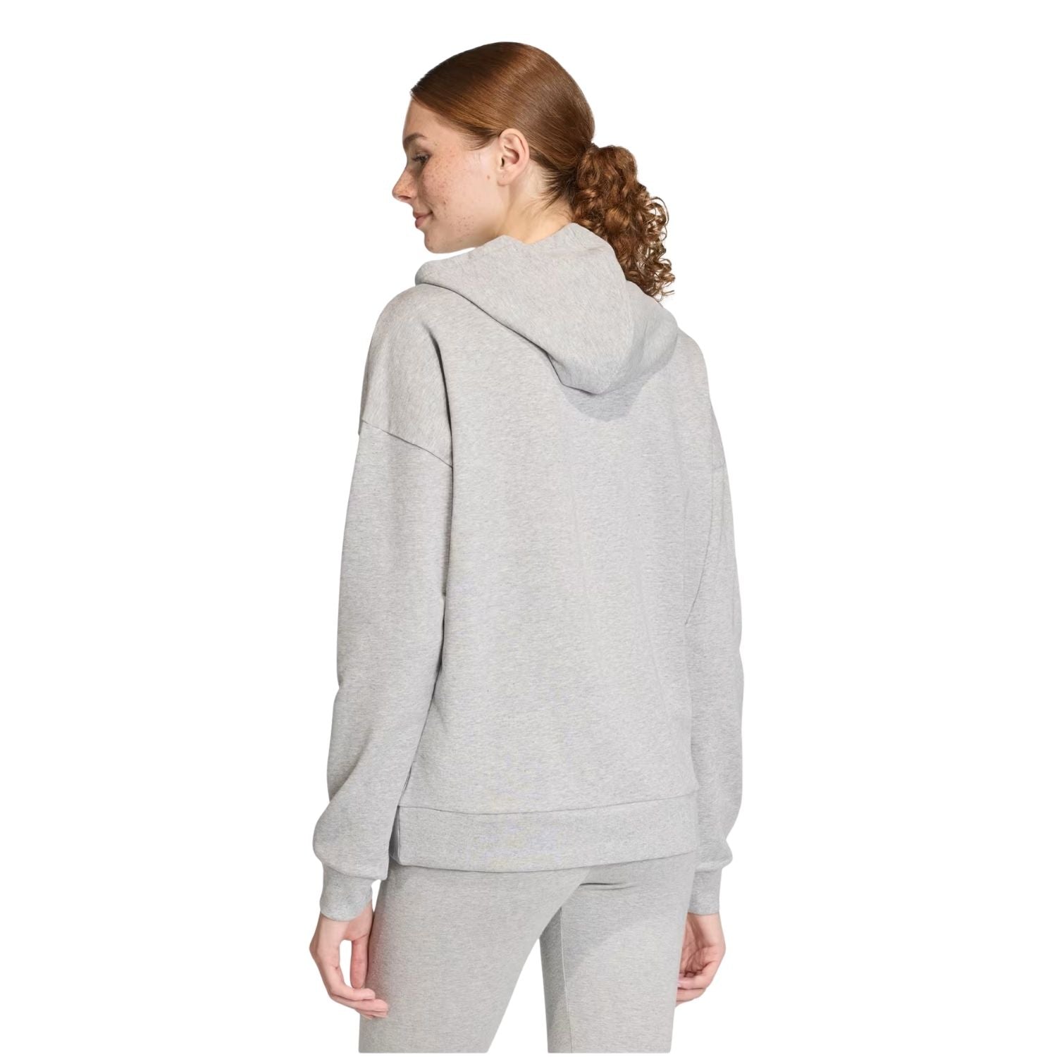 SUDADERA CON GORRO CASUAL GRIS ADIDAS MUJER-5